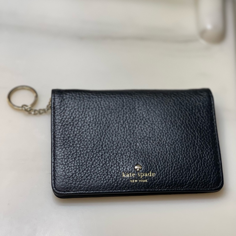 Kate Spade black wallet gold hardware